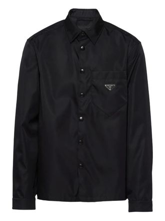 Prada Re-Nylon point-collar shirt - Black