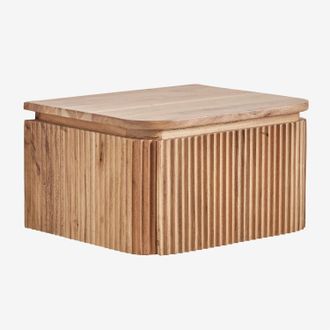 Sklum Mesita De Noche Flotante 35x30 Cm En Madera De Acacia Biljandi Sklum