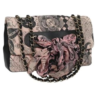 Chanel Pre-owned Vintage Corduroy Schoudertas - Dames - Pre-owned - Roze - Maat: ONE Size Corduroy