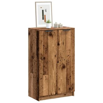 Berkfield Home Shoe Cabinet Old Wood 59x35x100.5 cm Engineered Wood in Brown