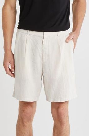 Rag & Bone Elliot Pleated Linen Shorts in Light Grey at Nordstrom Rack, Size 33