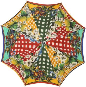 Dolce & Gabbana Carretto Siciliano Print Opvouwbare Paraplu - Dames - Paraplus - Veelkleurig - ONE Size - Polyester - Accessoires