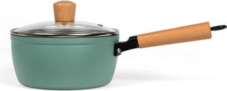 Livoo Livoo Mep132v Casserole Poign&eacute;e En Bois Int&eacute;rieur Antiadh&eacute;sif Diam&egrave;tre 18 Cm