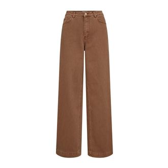N&uuml;mph Dames, Jeans, Bruin, Maat: M L32 Katoen