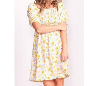 Pink Martini Penny Dress In Yellow Floral