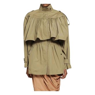 Chlo&eacute; Short High-Neck Trench Coat - female - Chlo&eacute; - Trench Coats - Green - XS - Coats