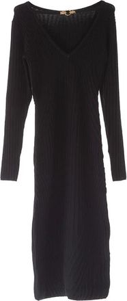 Just Cavalli Abito Manica Lungo Lurex - Dames - Casual kleedjes - Zwart - S - Leer - Kleedjes