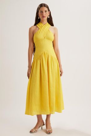 Merlette Zadie Dress in Lemon at Nordstrom, Size 16