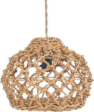 Bazar Bizar L&aacute;mpara colgante de hoja de pl&aacute;tano en marr&oacute;n 35x35x27 cm