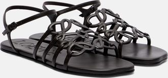 Loewe Paulas Ibiza Petal Anagram leather sandals