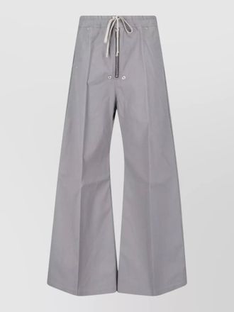 Rick Owens wide leg shorts snap button pockets eyelets