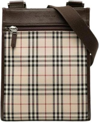 Burberry Pre-owned Cross Body Bags, unisex, Beige, Size: ONE SIZE Pre-owned Canvas Crossbody Bag