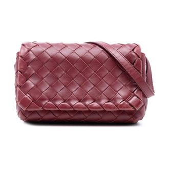 Bottega Veneta Pre-owned Cross Body Bags, female, Red, Size: ONE SIZE Pre-owned Woven Leather Shoulder Bag