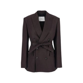 Tela Double-breasted Belted Blazer