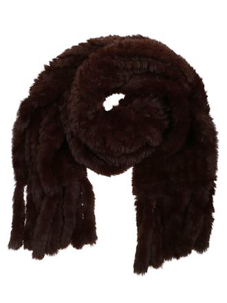 Pinko Deep Brown Gelso Faux Fur Scarf