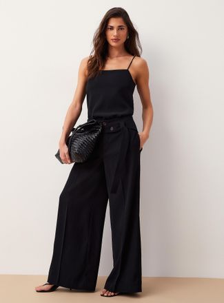 Icone Womens Belted flowy wide-leg pant