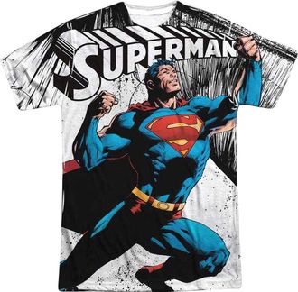 Gildan Superman To Infinity (Front/Back Print) Short Sleeve Adult Poly Crew Tee / T-Shirt
