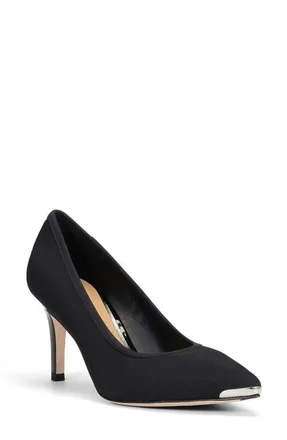 Donald J Pliner Ezraa Pointed Toe Pump in Black Fabric at Nordstrom, Size 9.5