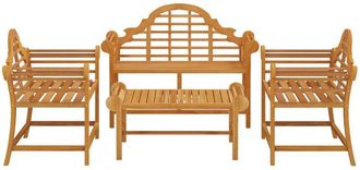 vidaXL Juego Muebles De Jard&iacute;n 4 Piezas Madera Maciza Teca Vidaxl