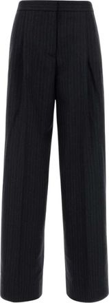 Jil Sander Trouser 147 AW 30 - Dames - Wijde Broeken - Blauw - L - Broeken