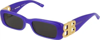 Balenciaga Womens Sunglasses Bb0096s Violet-Gold-Grey Acetate Violet/gold/grey