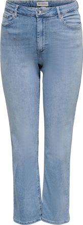 Only Carmakoma Straight-Jeans ONLY CARMAKOMA CARWILLY HW STRAIGHT DNM TAI1467 NOOS, Damen, Gr. 42, L&auml;nge 32, light blau denim, Denim/Jeans, Obermaterial: 92% Baumwol