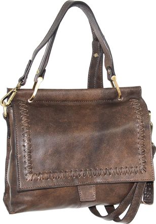 Nino Bossi Aviator Leather Satchel w/ Strap in Brown