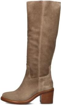 Shabbies Amsterdam Taupe Su&egrave;de Winterlaarzen voor Dames - Dames - Laarzen met Hak - Beige - 38 EU - Su&egrave;de - Schoenen