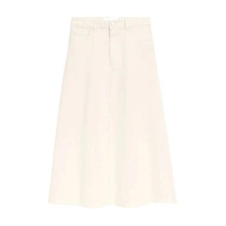 Ami Denim Skirts, female, Beige, Size: M Cotton Long Skirt