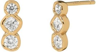 Made by Mary Tova Bezel Set Drop Stud Earrings in Gold Vermeil at Nordstrom