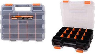 Trade Shop Trade Shop - Cassetta Portautensili 34 Scomparti Doppio Lato Scomparti Regolabili Attrezzi