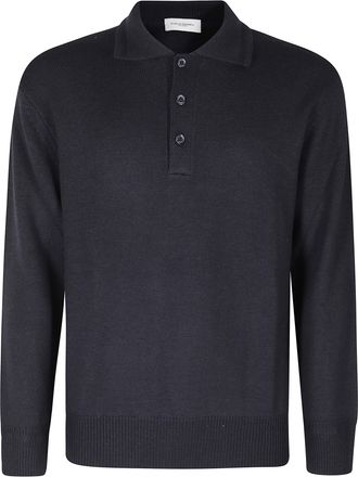 Paolo Pecora Blue Double-Faced Extra-Fine Merino Wool Polo Shirt