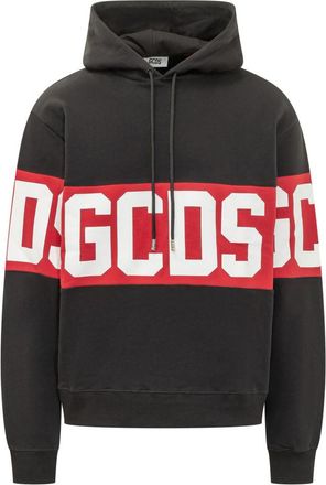 GCDS Black Graphic Logo Hoodie