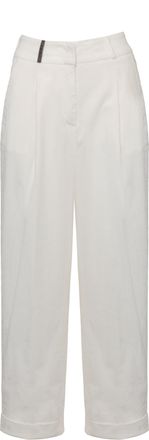 PESERICO Ivory Cropped Corduroy Pants