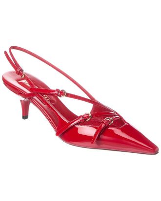Miu Miu Logo Patent Slingback Pump
