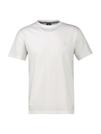 Lerros T-Shirt LERROS, Herren, Gr. XXL, weiss (broken wei&szlig;), Single Jersey, Obermaterial: 95% Baumwolle, 5% Elasthan, unifarben, regular fit taillenbedeckt, 