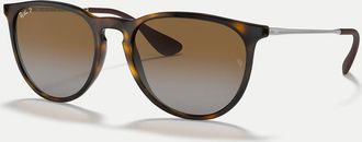 Ray-Ban Erika - Occhiali da sole polarizzati phantos classici color marrone scuro tartarugato con lenti marroni