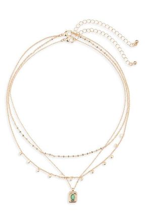 BP. Set of 2 Pendant & Layered Chain Necklaces in Gold at Nordstrom