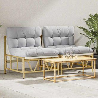 vidaXL Silla De Jard&iacute;n 2 Pcs Gris Claro 75 X 75 X 71 Cm Acero Vidaxl