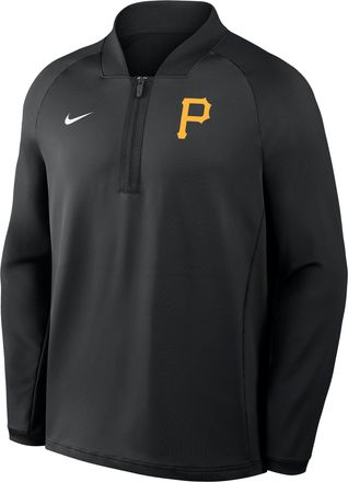Nike Pittsburgh Pirates Authentic Collection Nike Mens Dri-FIT MLB 1/2-Zip Long-Sleeve Top in Black | 04H900APTB-KRR