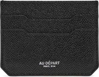 Au D&eacute;part Patterned Leather Card Holder - Black - One Size