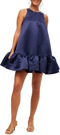Trina Turk Satin A line Winner Dress in Ink at Nordstrom, Size 6