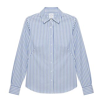 Brooks Brothers Fitted Non-Iron Stretch Supima Cotton Striped Shirt - female - Brooks Brothers - Shirts - Multicolor - XL - Blouses & Shirts