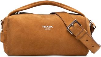 Prada Pre-owned Prada Suede Top Handle Satchel Ladies PM41BQWAV6N1DN5N