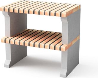 Movelar Caballete Lateral Alcoa Plus Xl Para Barbacoa De Obra Prefabricada (gris, Naranja - 86,5 X 58 X 58 Cm) - Uso En Exteriores - Movelar