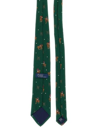 Polo Ralph Lauren Equestrian-Print Silk Necktie - Green
