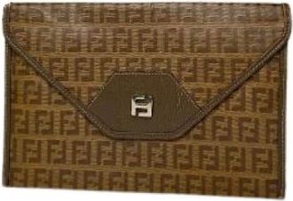 Fendi Pre-owned Clutches, female, Brown, Size: ONE SIZE Pre-owned Leather Clutch