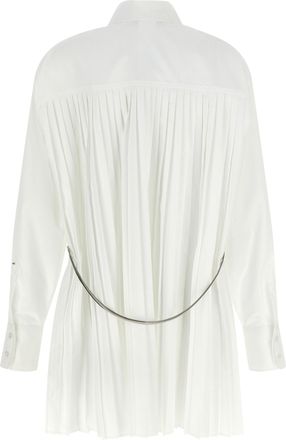 Sportmax Cotton-Blend Pointed Collar Shirt - White