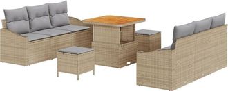 vidaXL Vidaxl - Garden Sofa Set 9 pcs Beige, Light Grey 80 x 80 x 71 cm