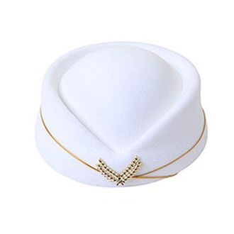 Generic Ladies Formal Uniform Party Cosplay Air Hostesses Beret Hat (White)